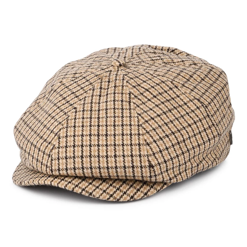 Brixton Brood II Ballonmütze Houndstooth - Sand-Braun