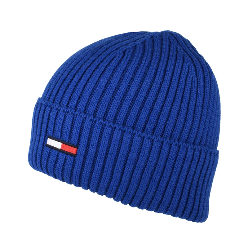 Tommy Hilfiger TJM Basic Rib Gerippte Beanie Mütze - Tiefblau