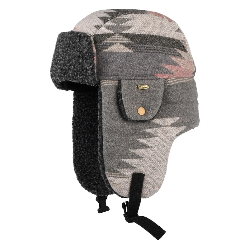 Scala Shauna Fliegermütze Aztec Druck - Grau-Multi