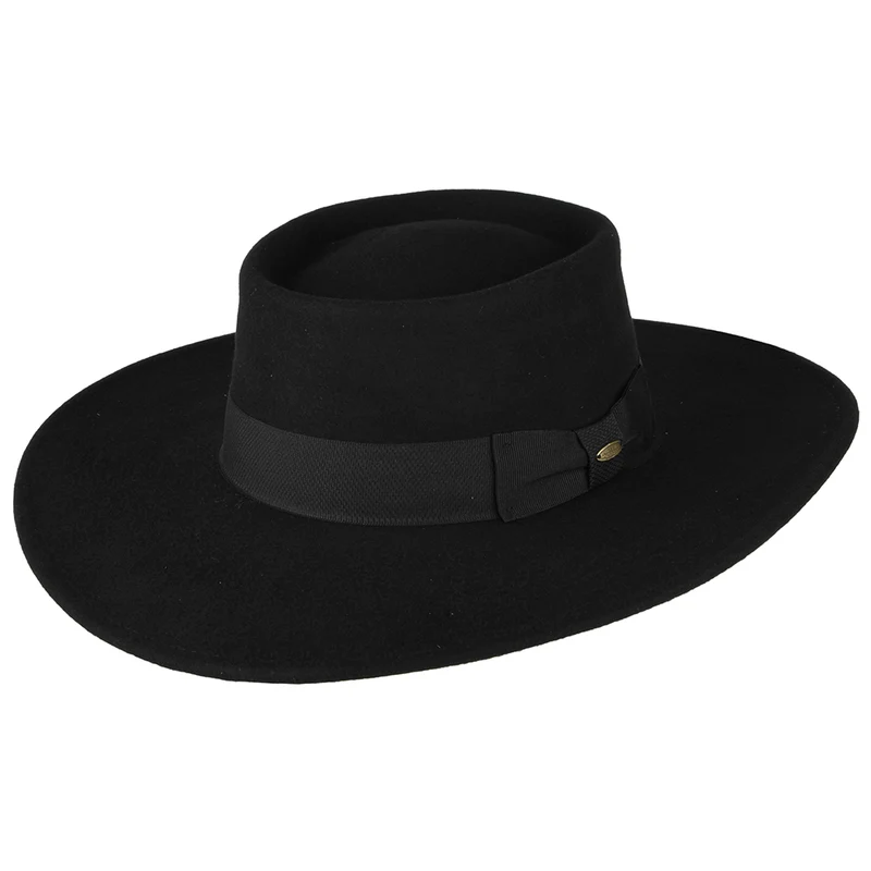 Scala Hank Wasserabweisender Gaucho-Hut aus Wollfilz - Schwarz