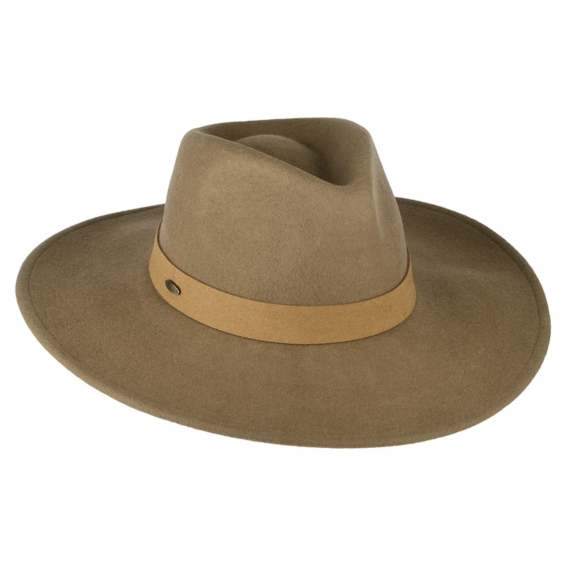 Scala Inaki Safari Fedora Hut aus Wollfilz - Kamel