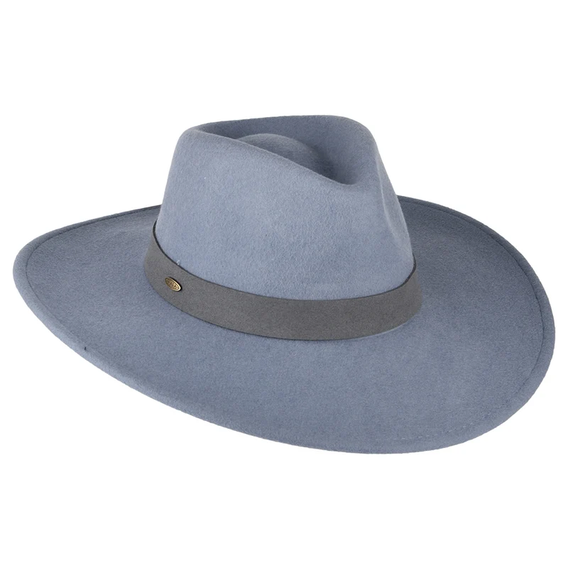 Scala Inaki Safari Fedora Hut aus Wollfilz - Eisblau