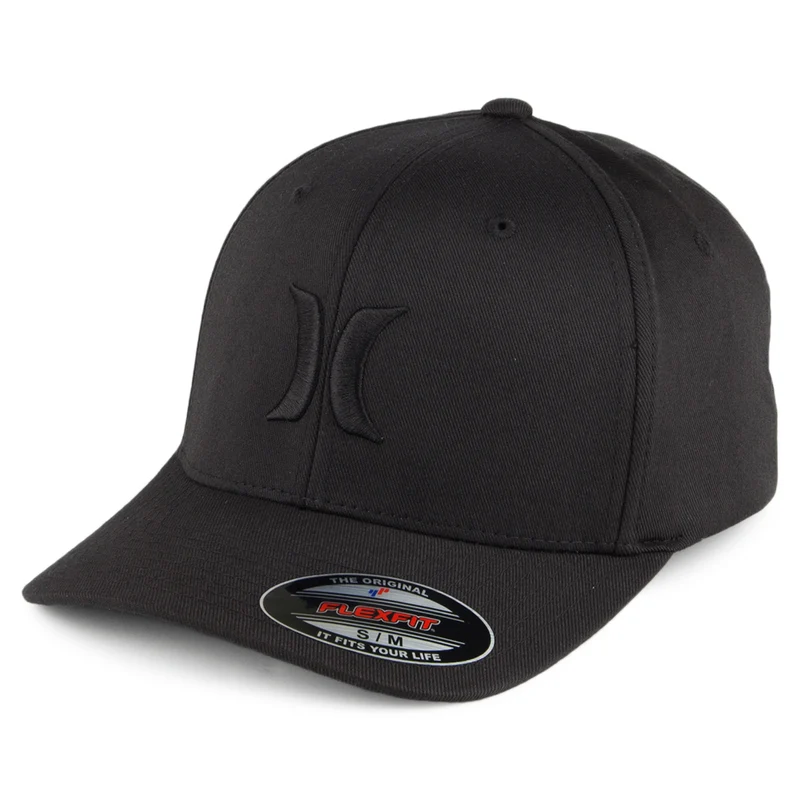 Hurley One & Only Flexfit Baseball Cap - Schwarz auf Schwarz