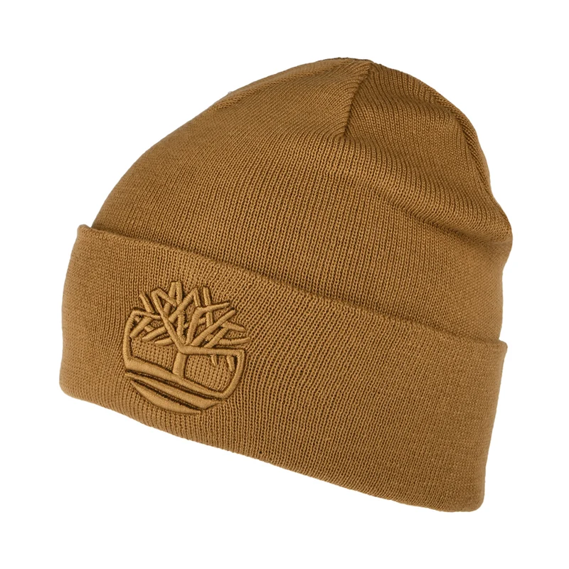 Timberland Tonal 3D Stickerei Recycled Beanie Mütze - Weizen