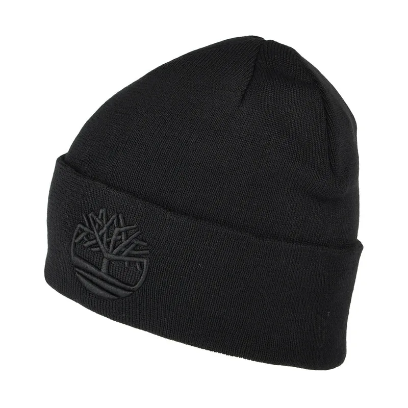 Timberland Tonal 3D Stickerei Recycled Beanie Mütze - Schwarz