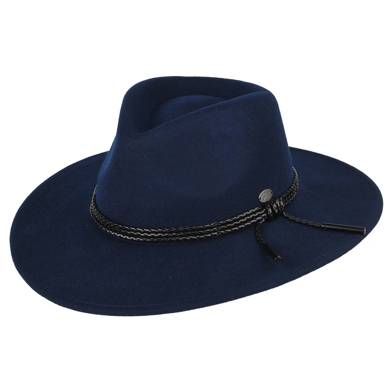 Bailey Piston Fedora Hut aus Wollfilz - Marineblau