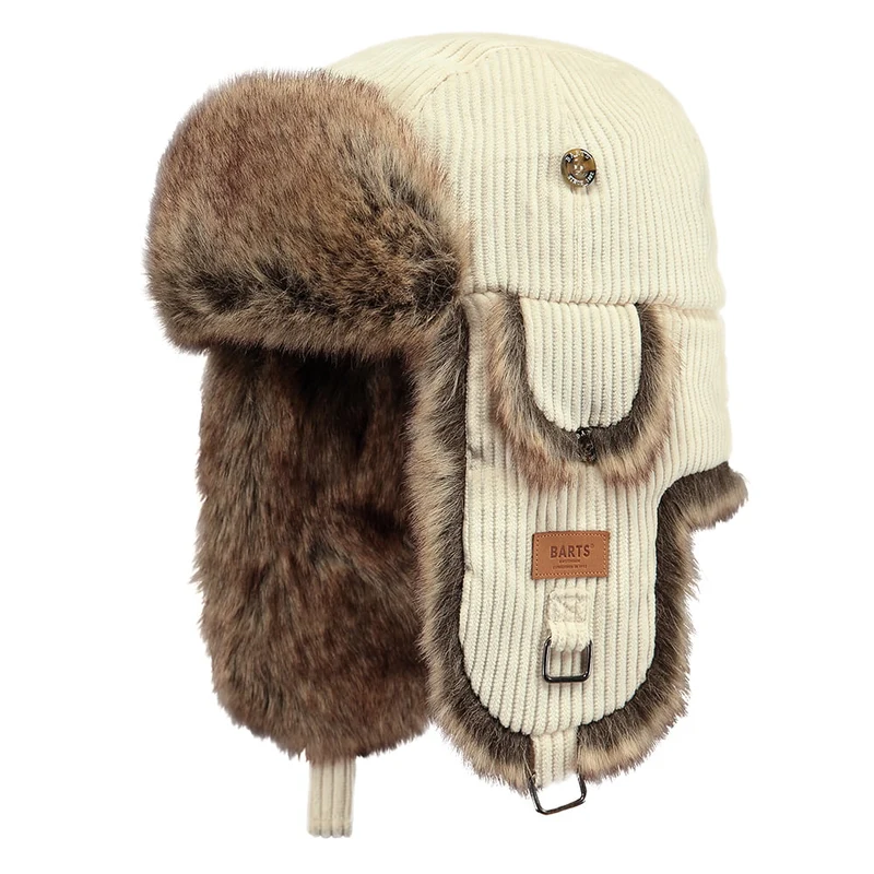 Barts Rib Bomber Kord Fliegermütze - Creme