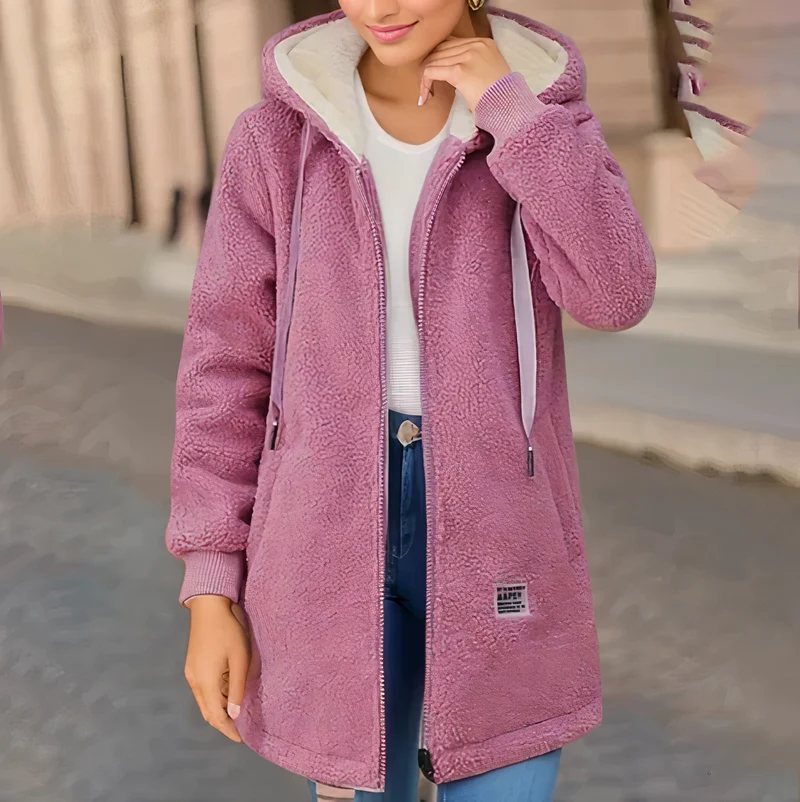 Damen Fleecejacke mit Kapuze - Herbstzauber Luna