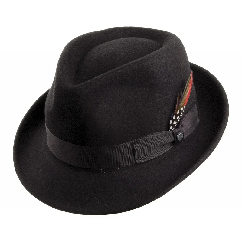 Stetson Elkader Knautschbarer Trilby Hut - Schwarz