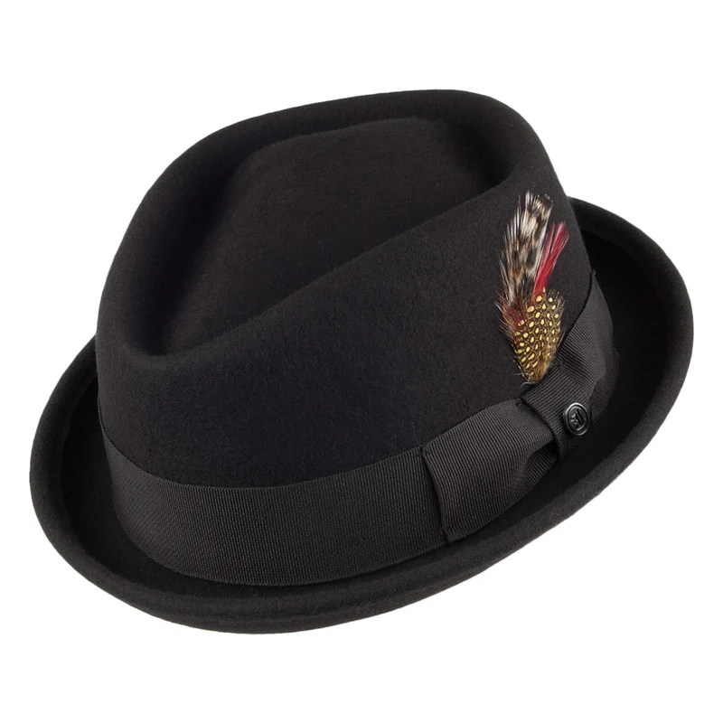 Jaxon & James Diamond Crown Knautschbarer Pork Pie Hut - Schwarz