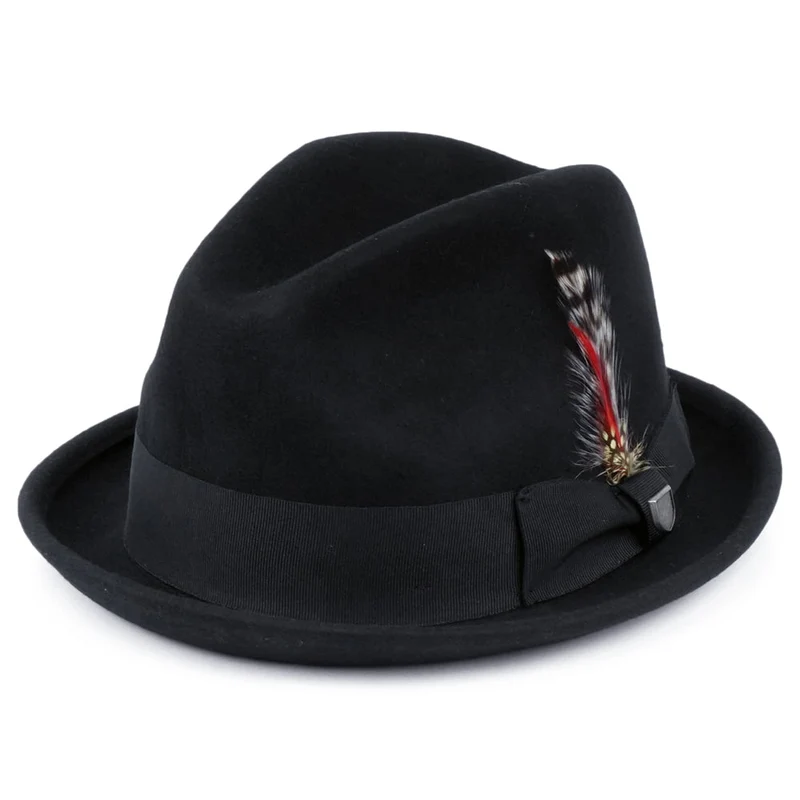 Brixton Gain Trilby Hut aus Wollfilz - Schwarz