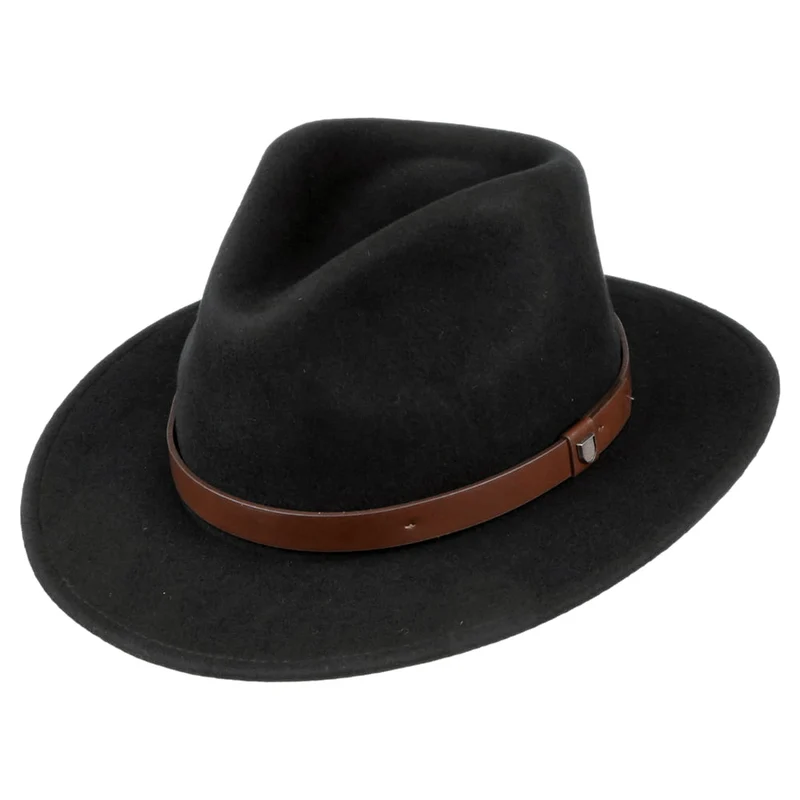 Brixton Messer Fedora Hut aus Wollfilz - Schwarz