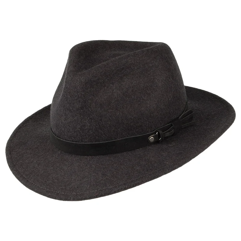 Seeberger Wasserabweisender Fedora Hut - Anthrazit