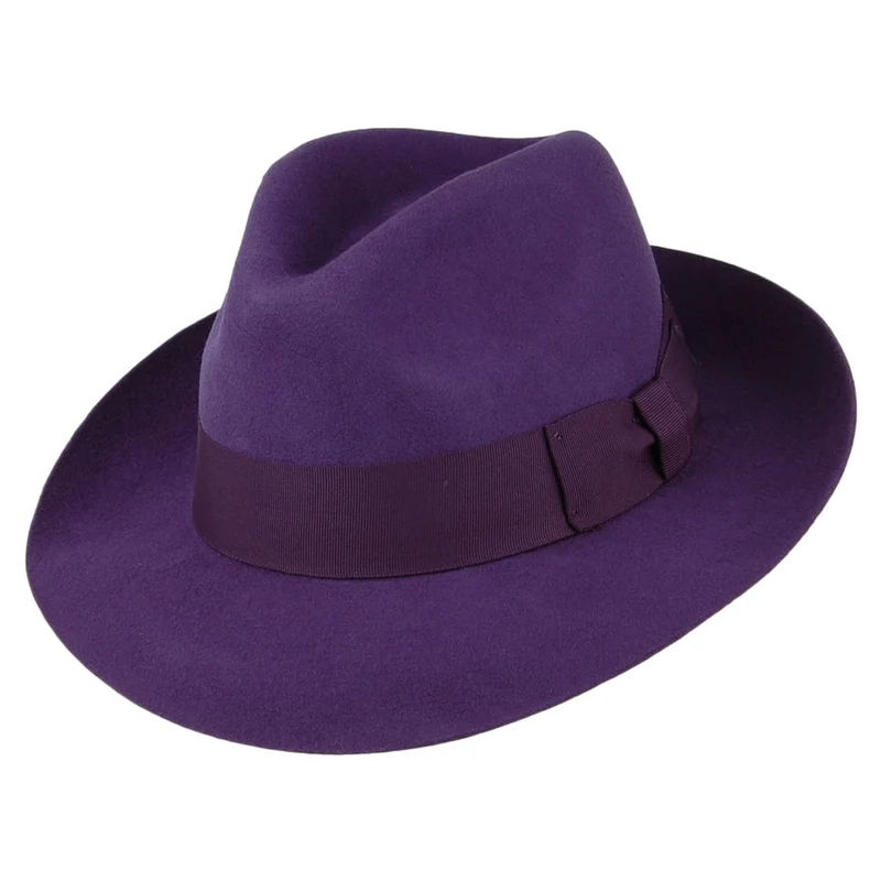 Denton Mayfair Fedora aus Wollfilz - Lila