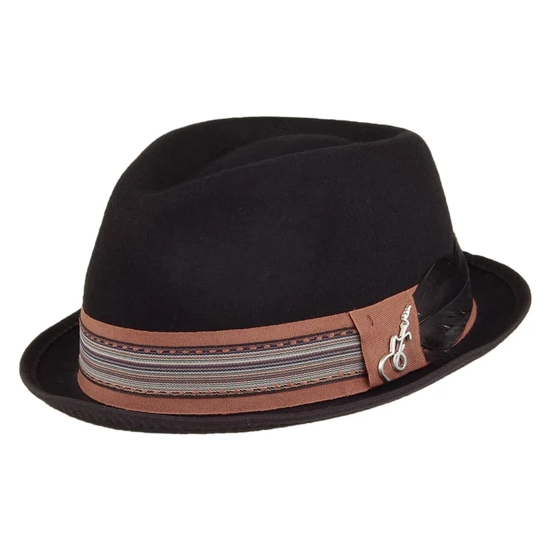 Carlos Santana Stage Trilby Hut aus Wollfilz - Schwarz