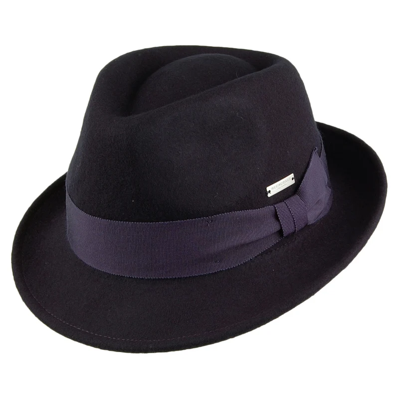 Seeberger Trilby Hut aus Wollfilz - Marineblau