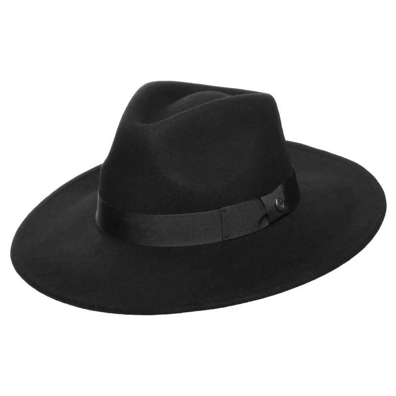 Jaxon & James The Author mit breiter Krempe Fedora Hut - Schwarz