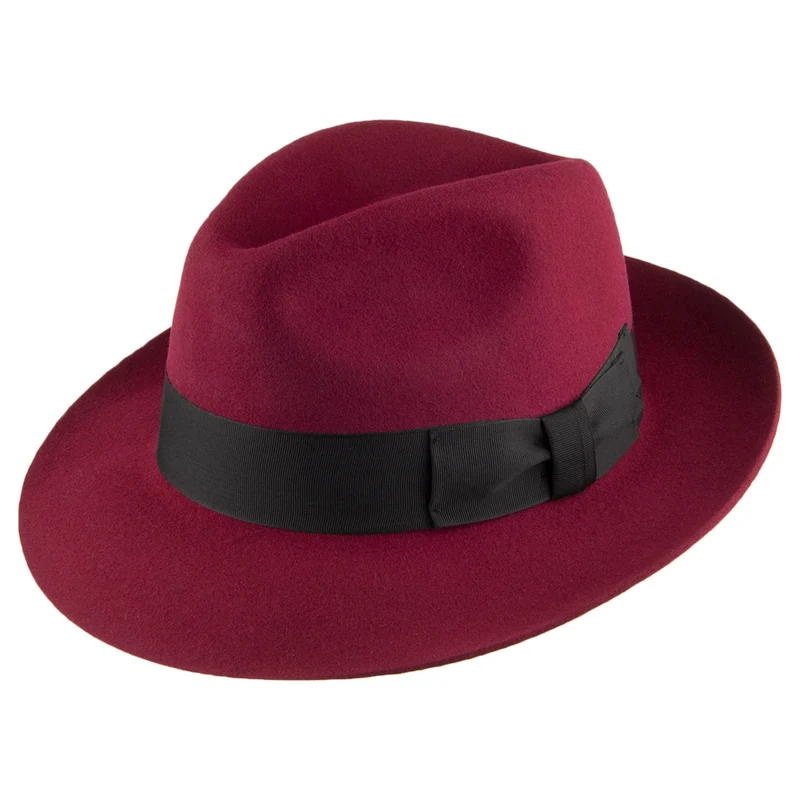 Denton Mayfair Fedora aus Wollfilz - Kastanienbraun