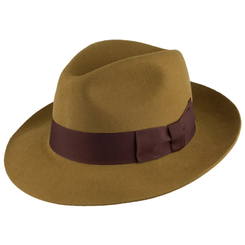 Denton Mayfair Fedora aus Wollfilz - Senfgelb
