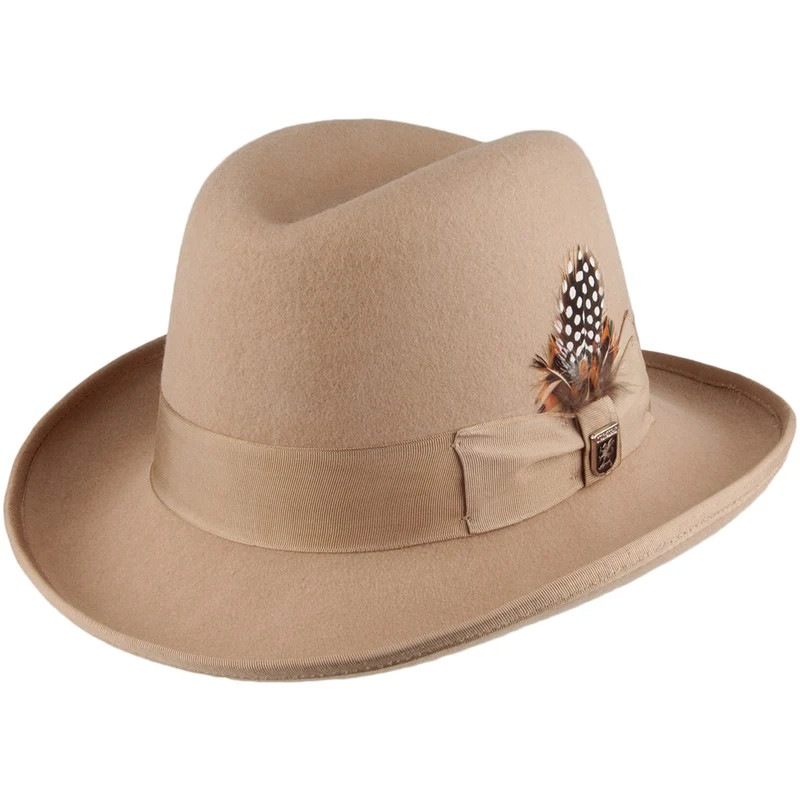 Stacy Adams Homburg Hut aus Wollfilz - Kamel