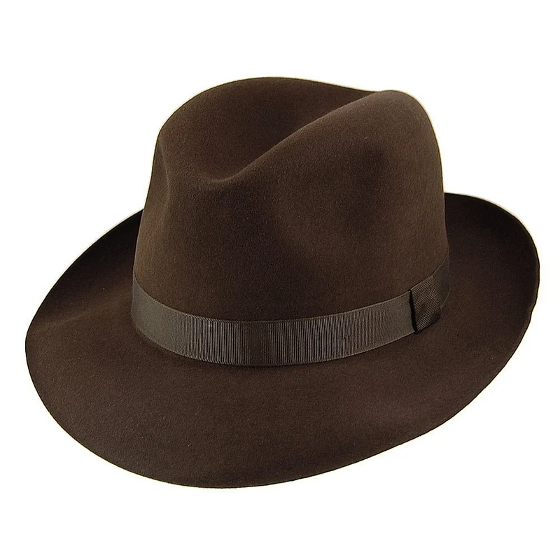 Christys Foldaway Fedora Hut aus Haarfilz - Braun