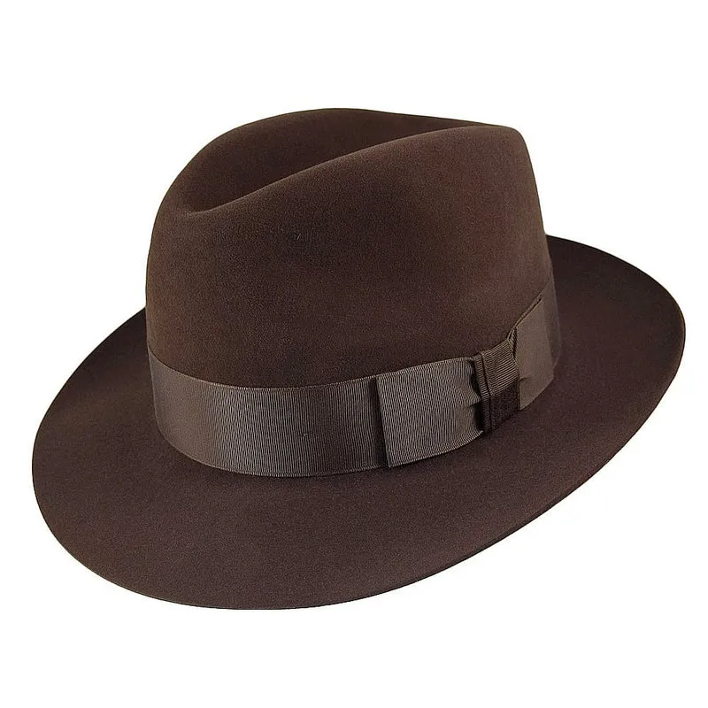 Christys Knightsbridge Fedora Hut aus Haarfilz - Braun