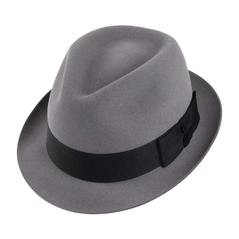 Christys Pinch Vegas Trilby Hut aus Haarfilz - Hellgrau