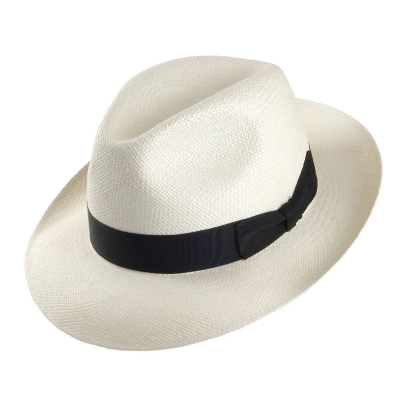Signes Valencia Panama Fedora Strohhut - Perlweiß