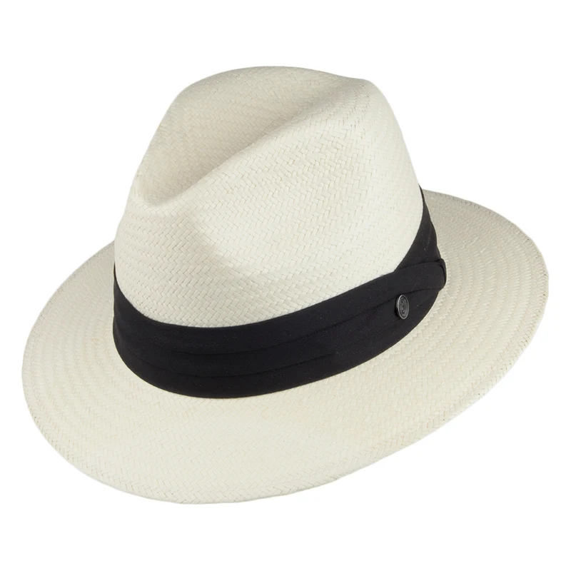 Jaxon & James Safari Fedora Toyo Strohhut mit Schwarzem Hutband
