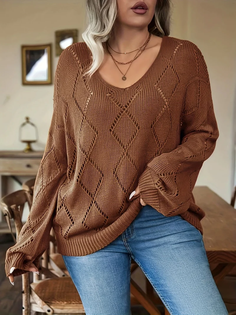 Damen Oversize Strickpullover in Plus Size – Marietta