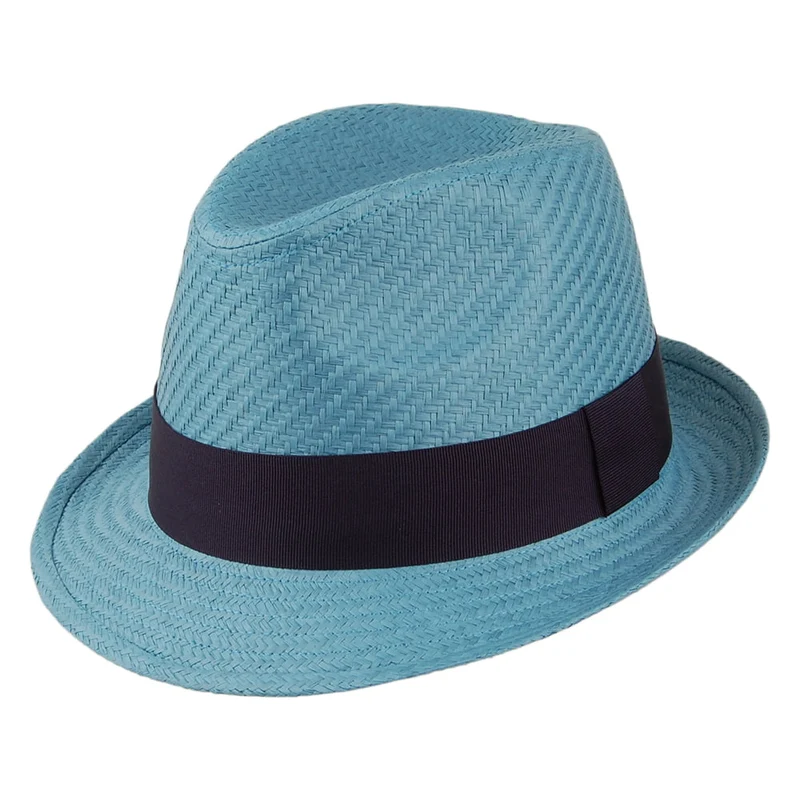 Failsworth Trilby Hut aus Stroh - Blau