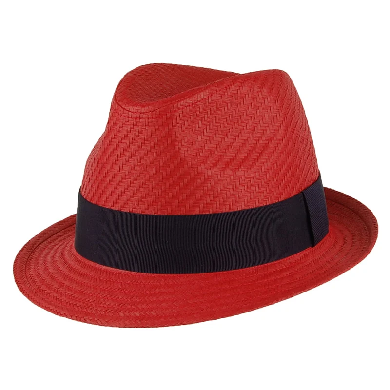 Failsworth Trilby Hut aus Stroh - Rot