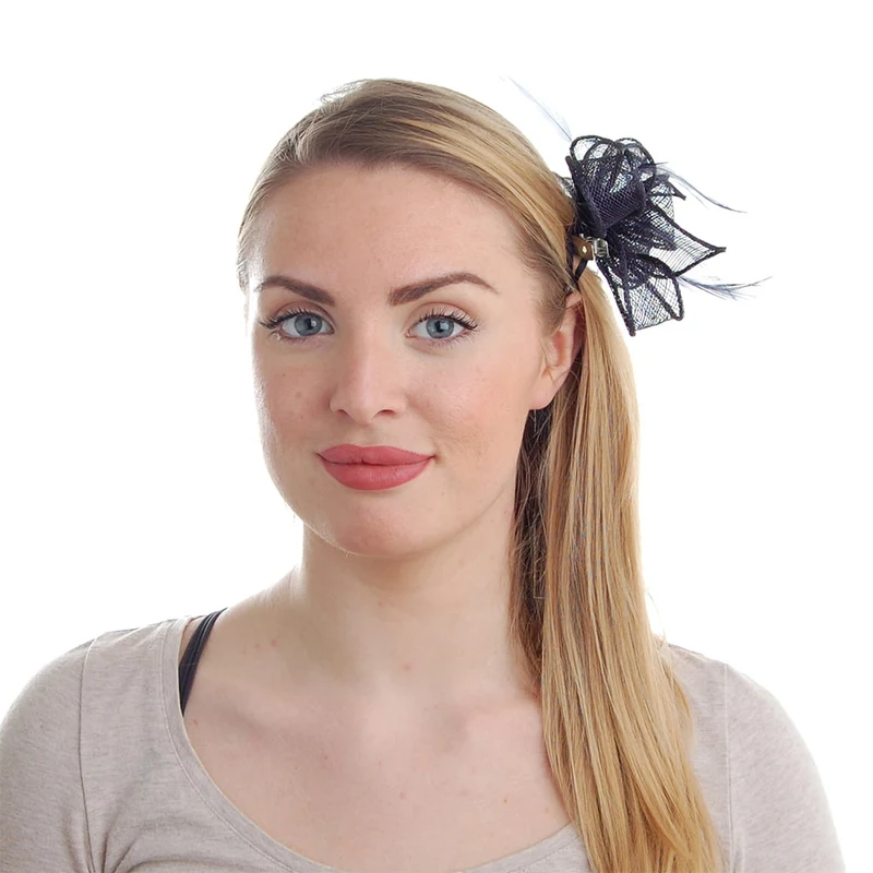 Failsworth Wendy Clip-On Blumen Fascinator - Marineblau