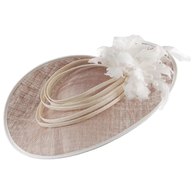 Failsworth Venus Disc Fascinator - Grau-Elfenbein