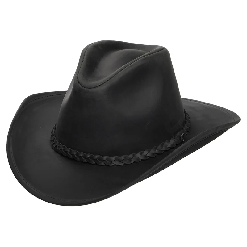 Jaxon & James Cowboy Hut aus Büffelleder - Schwarz