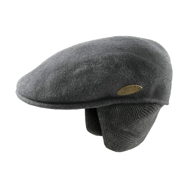 Kangol 504 Schiebermütze aus Wolle mit Ohrenklappen - Dunkler Flannel