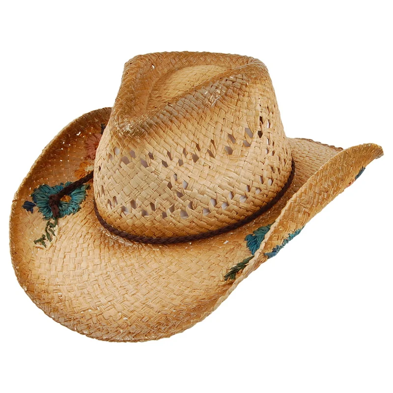 Scala San Minata Cowboy Hut aus Raffia-Stroh - Natur