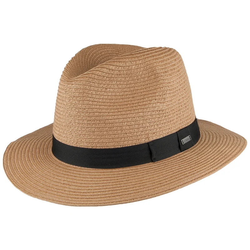 Barts Aveloz Fedora Hut aus Stroh - Hellbraun