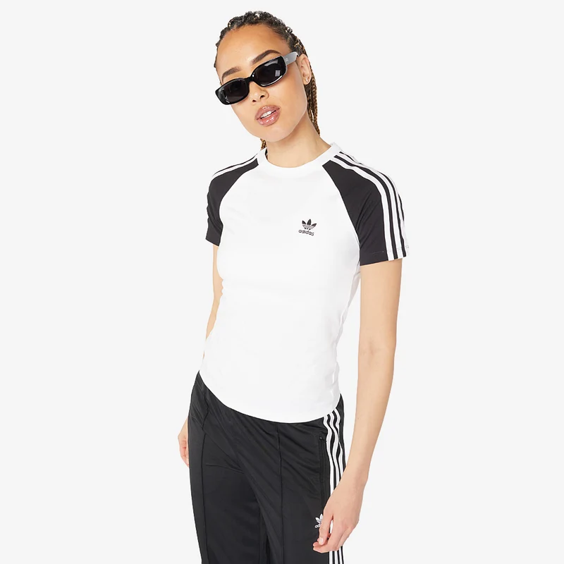 adidas Originals Womens Adicolor 3-Stripes Raglan Slim T-Shirt