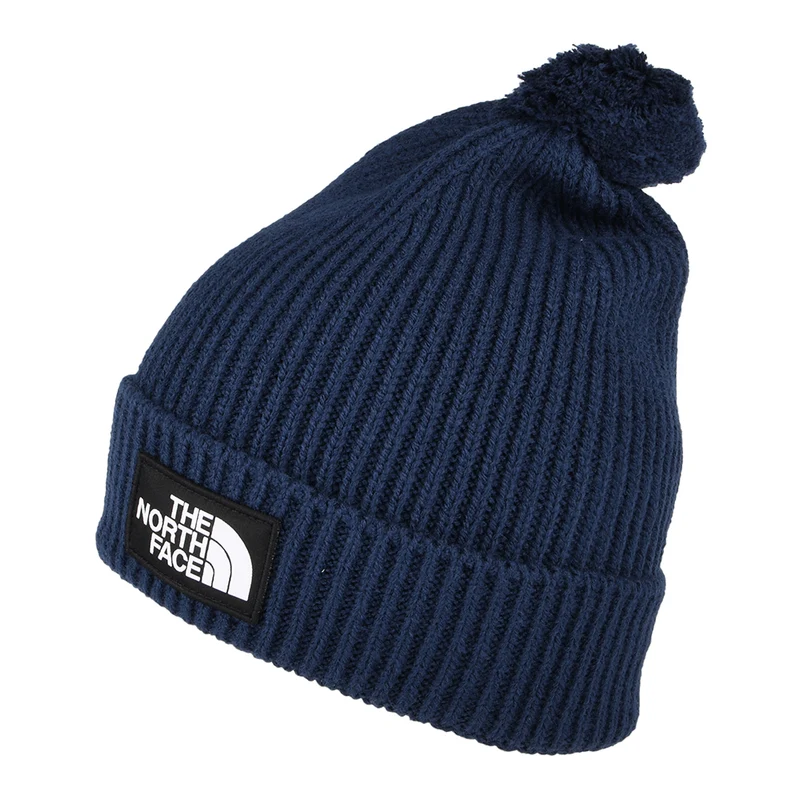 The North Face Logo Box Recycled Bommelmütze - Marineblau