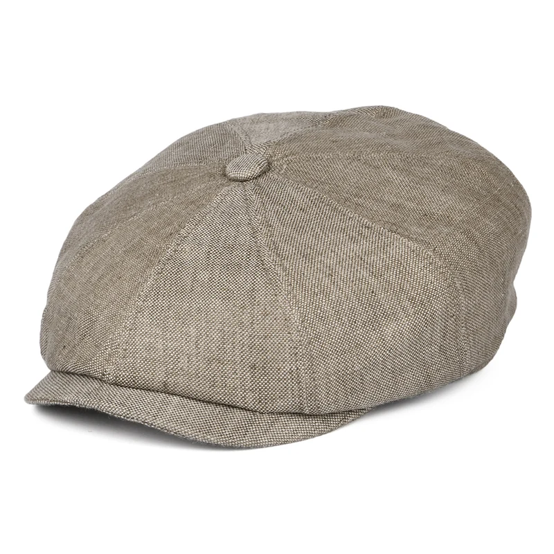 Stetson Hatteras Ballonmütze Marl aus Leinen - Beige