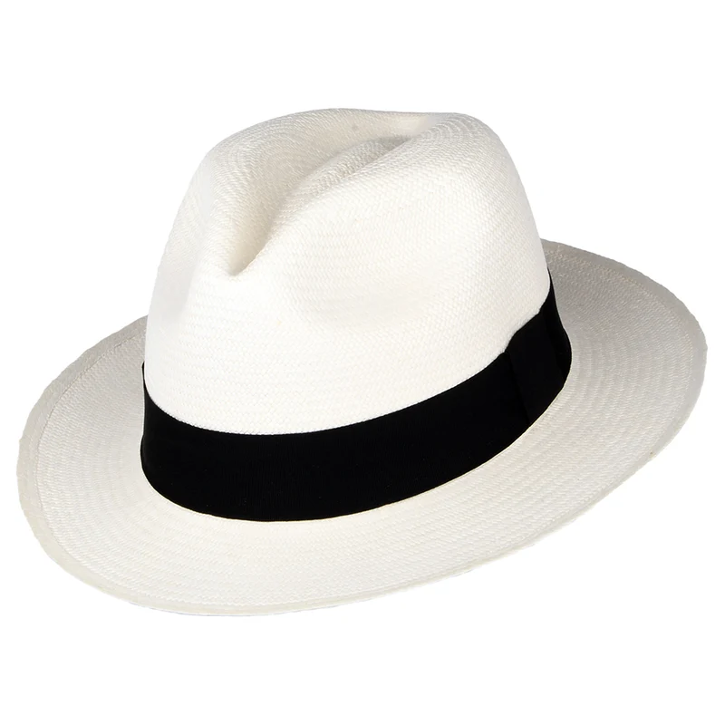 Jaxon & James Clasico Panama Fedora Hut - Perlweiß