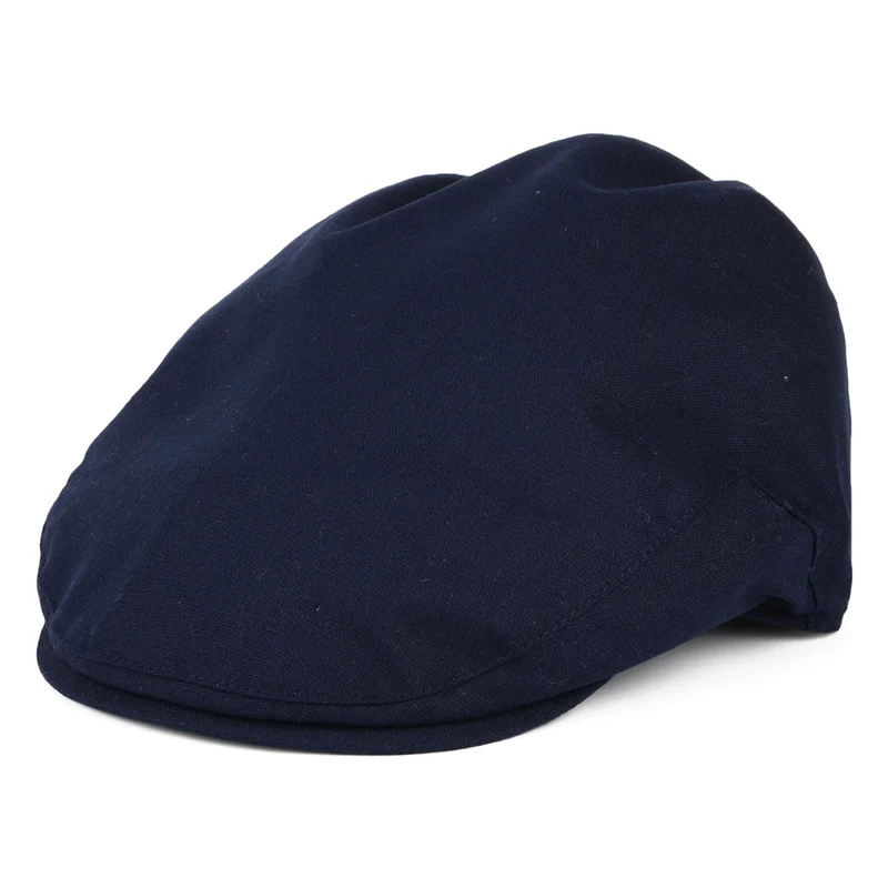Christys Balmoral Schiebermütze aus Baumwoll-Leinen - Marineblau
