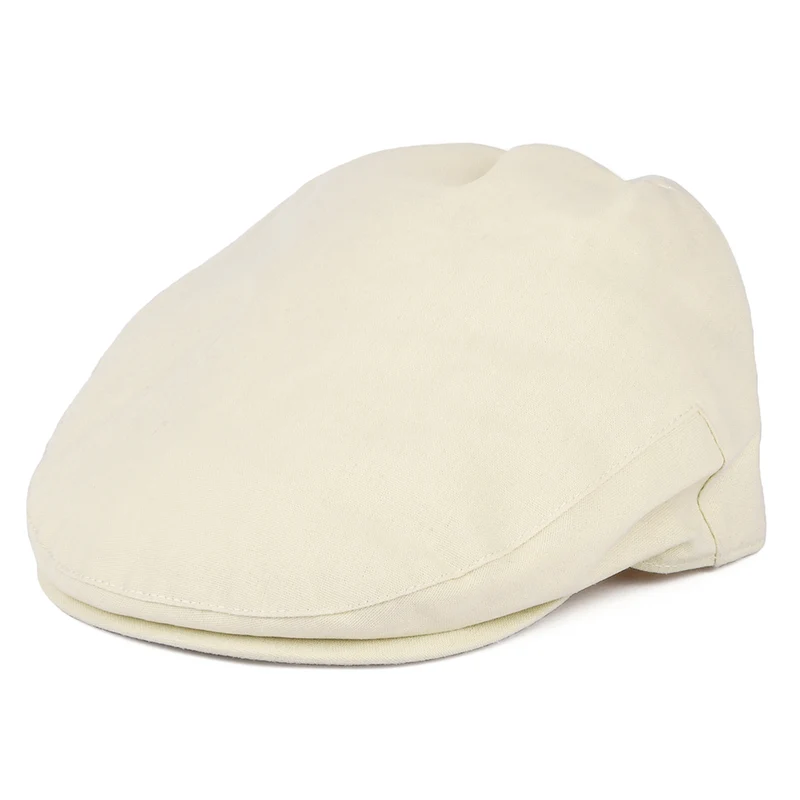 Christys Balmoral Schiebermütze aus Baumwoll-Leinen - Buttermilch