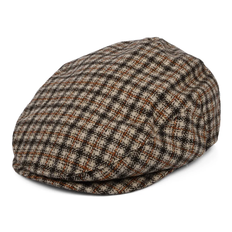 Brixton Hooligan Lightweight X Snap Schiebermütze Houndstooth - Sand-Braun-Orange