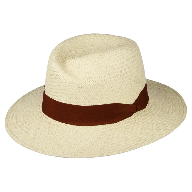 Failsworth Florence Panama Fedora Hut - Natur-Rostrot
