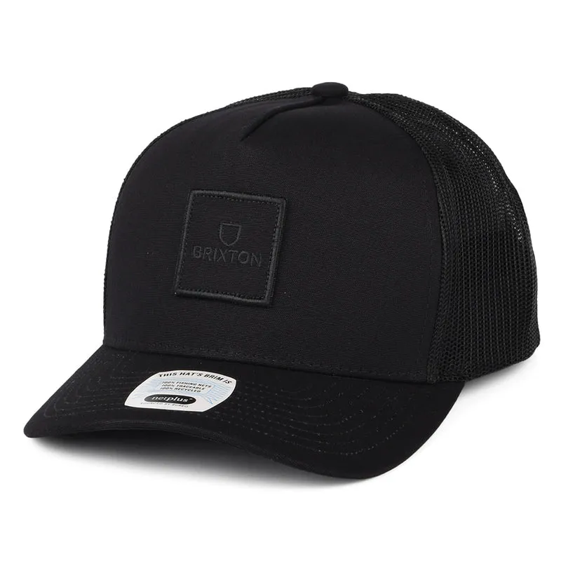 Brixton Alpha Block NetPlus MP Trucker Cap - Schwarz auf Schwarz
