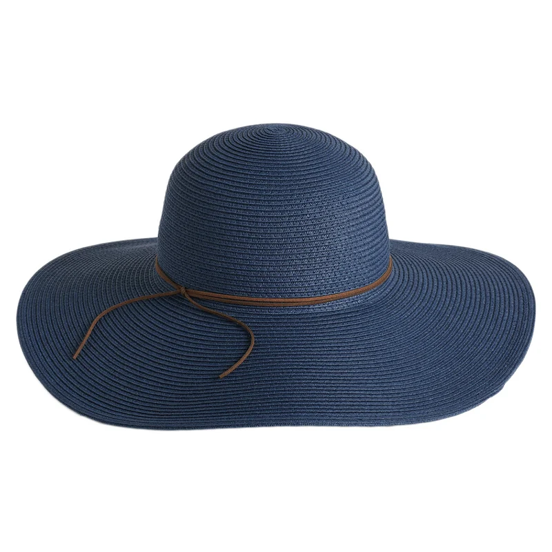 Failsworth Capri mit erweiterter Krempe Sonnenhut aus Toyo Stroh - Marineblau
