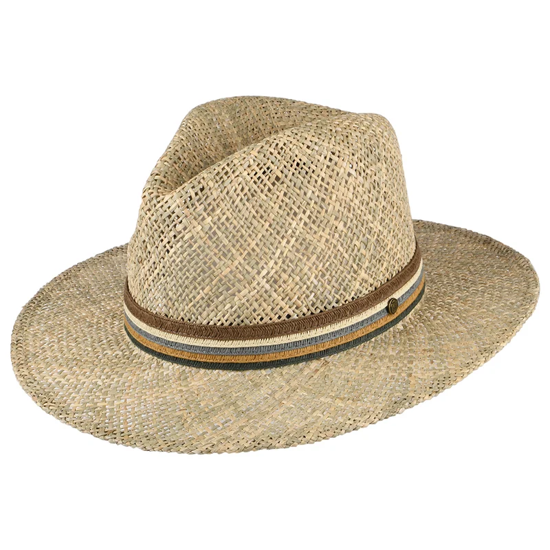 Failsworth Havana Fedora Hut aus Seegras Stroh - Natur