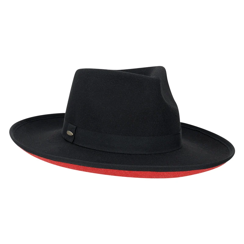 Scala Dillane Rancher Fedora Hut - Schwarz-Rot